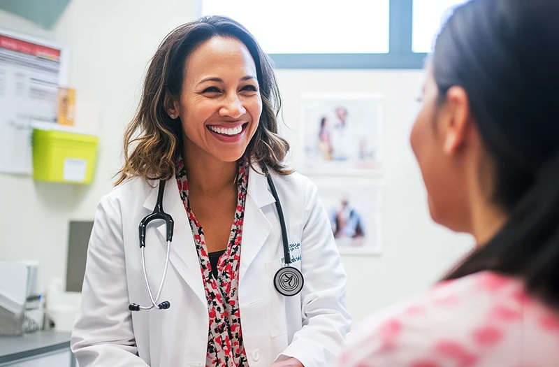 Doctor chatting with a patient