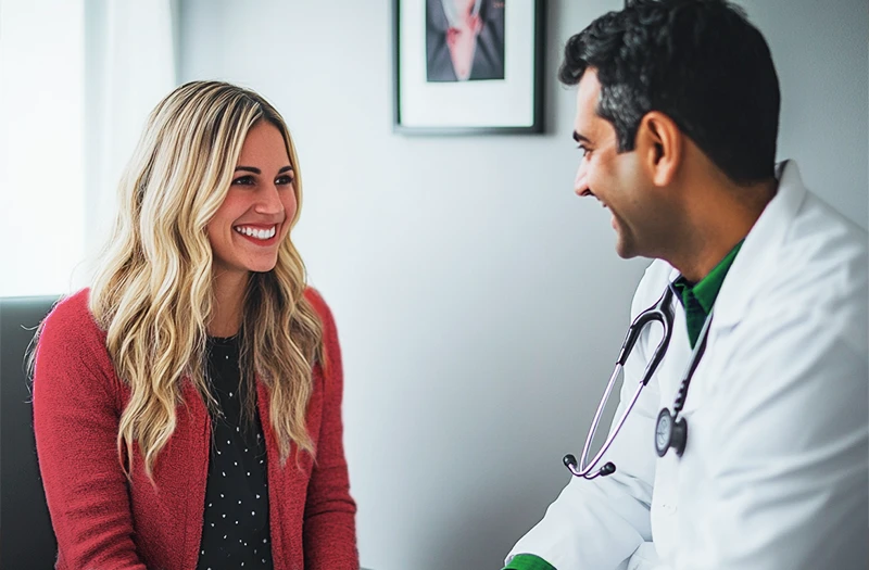 doctor talking with a patient about their mental health